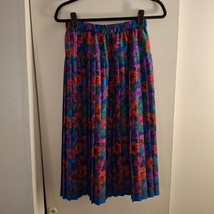 Andrea Gayle Petites Women's Floral Pleated Skirt - Multicolor